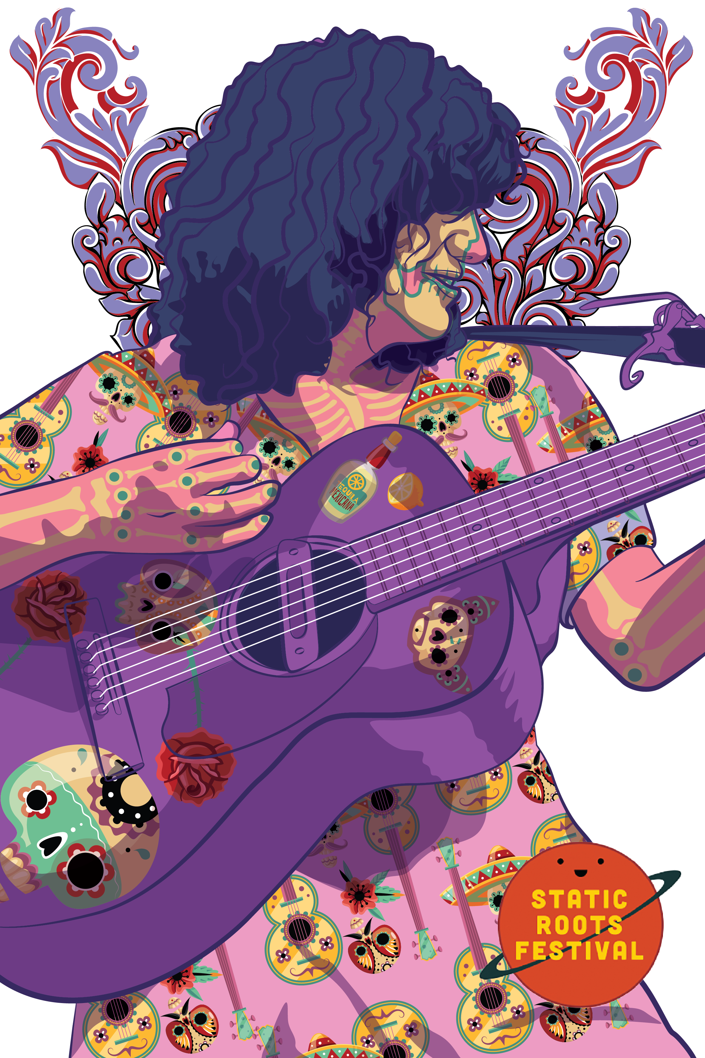 Illustration-Design von Luis Arriola für Static Roots Festival | Design #25755791
