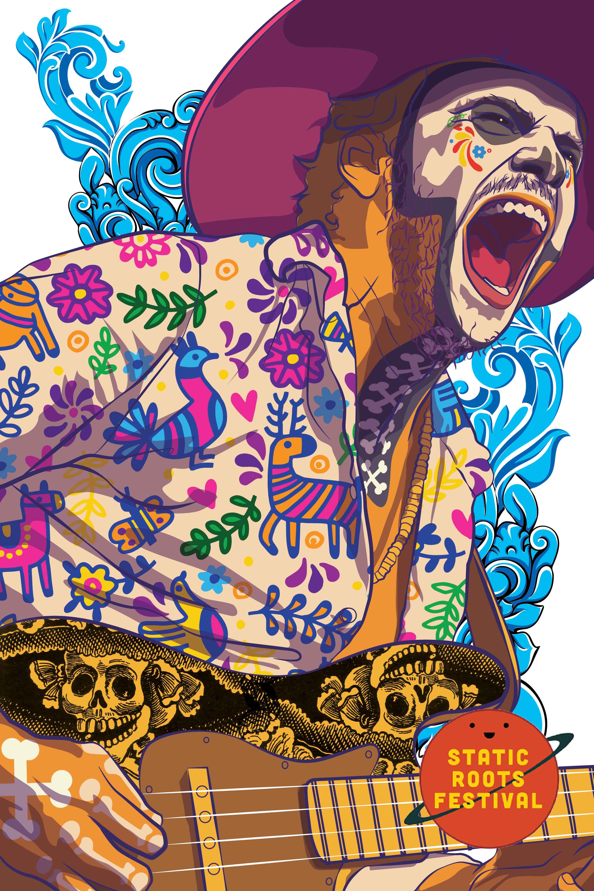 Illustration-Design von Luis Arriola für Static Roots Festival | Design #25755819