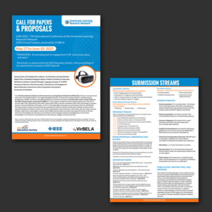 Call for Papers for conference on VR/AR/MR for e-learning professionals, designers, & innovators | Flyer-Design von Schöpfer