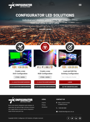 Relaunch configurator for lighting | Web Design by Starlyn DS