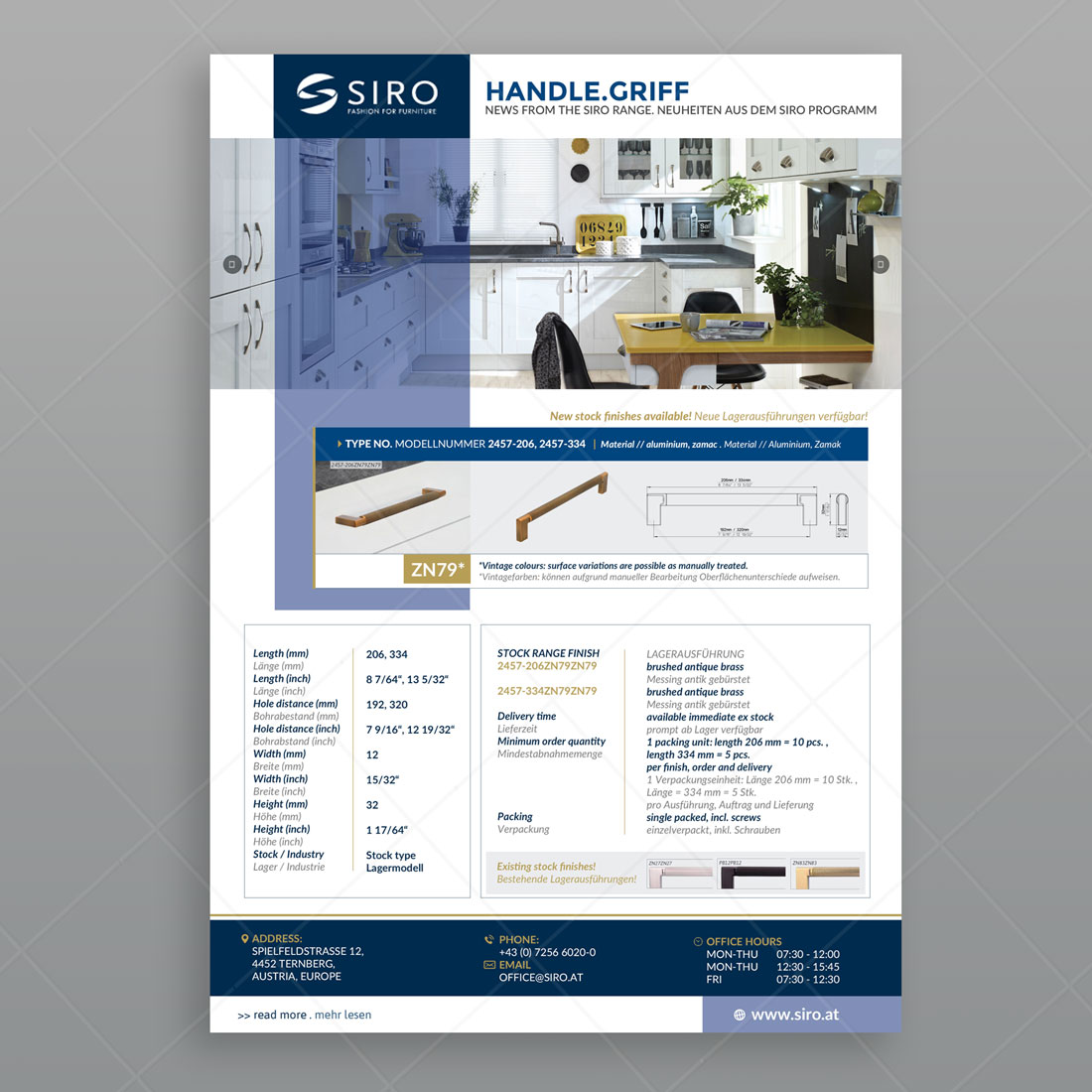 Email Marketing Design by DA. for SIRO Beschläge- und Metallwarenfabrik Ges.m.b.H. | Design #25631967