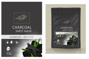 Labels for an activated Charcoal Facial Wash, Scrub and Mask  | Graphic Design by wiesnu.adji