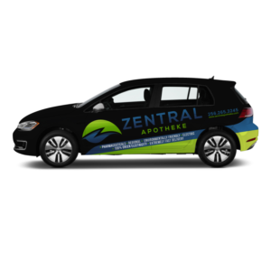 Arzneimittel-Lieferdienst umweltfreundlich mit Elektrofahrzeug | Design de Covering de Véhicule par Yoga Tri