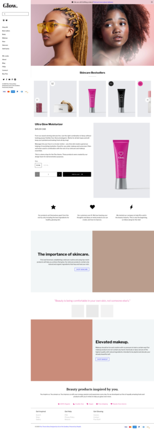 Redesign a Shopify store using the existing Flex theme