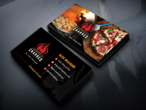 Business Card Design by Sandaruwan for Charred Artisan Wood Fired Pizza | Design #25656753