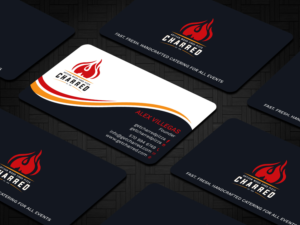Business Card Design by Tripti Ranjan Gain for Charred Artisan Wood Fired Pizza | Design: #25674800