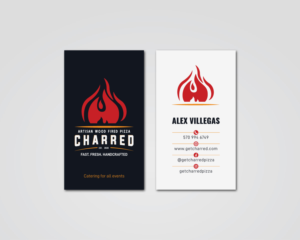 Charred Artisan wood fired pizza business card design | Business Card Design by MDesign