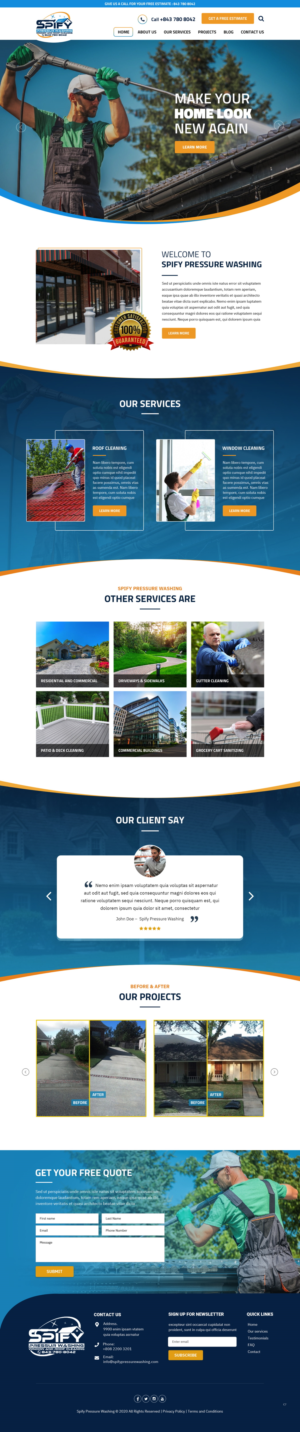Web Design by pb for Spify pressure washing | Design: #25677004