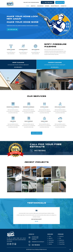 Web Design by pb for Spify pressure washing | Design: #25677017