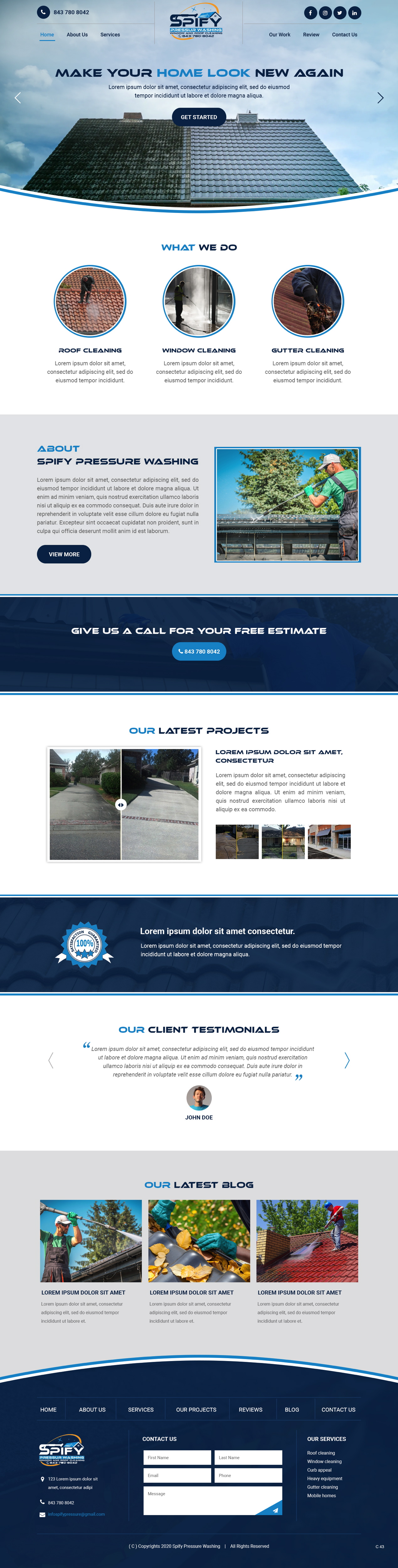 Web Design by pb for Spify pressure washing | Design #25677022