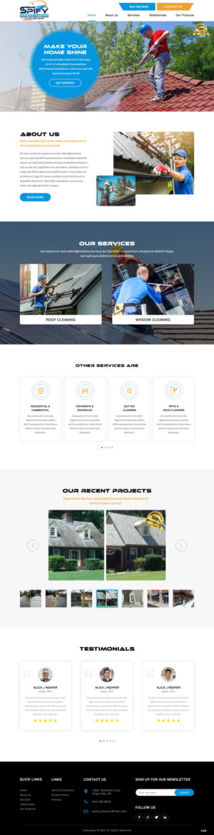 Web Design by pb for Spify pressure washing | Design: #25677023