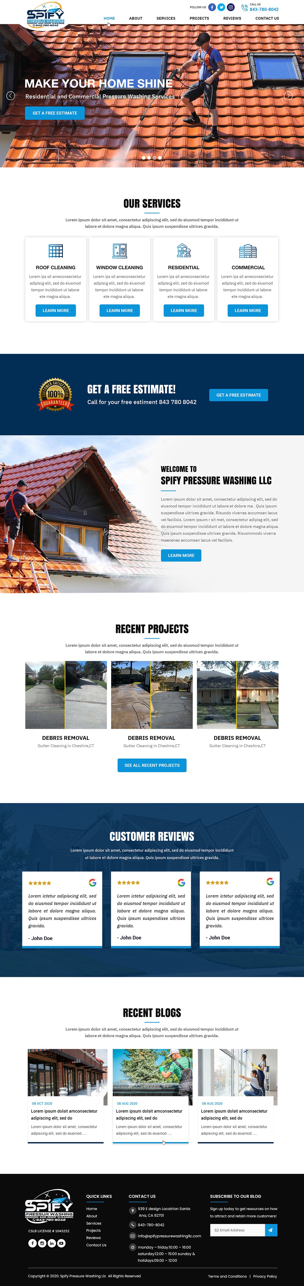 Web Design par Titan Eagle pour Spify pressure washing | Design #25670937