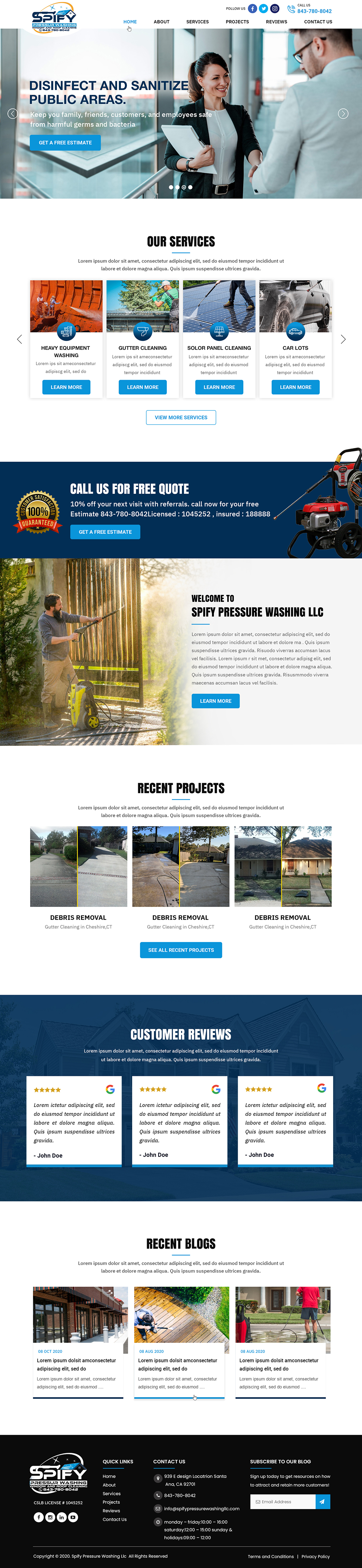 Web Design by Titan Eagle for Spify pressure washing | Design #25672890