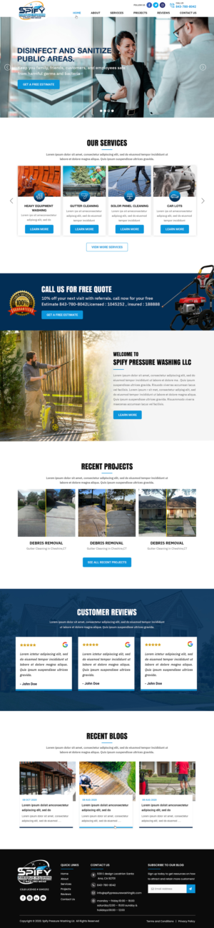 Web Design by Titan Eagle for Spify pressure washing | Design: #25672890