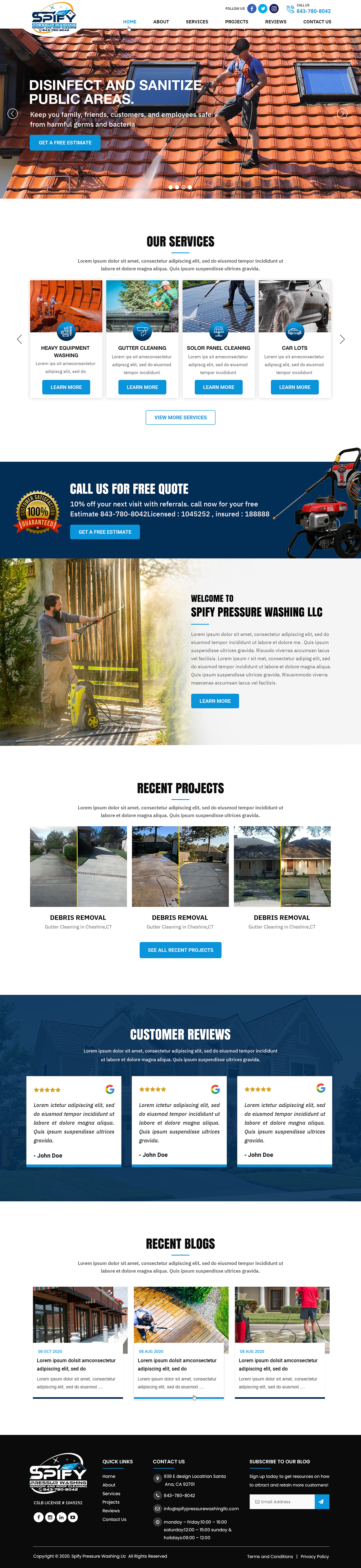 Web Design by Titan Eagle for Spify pressure washing | Design #25672891