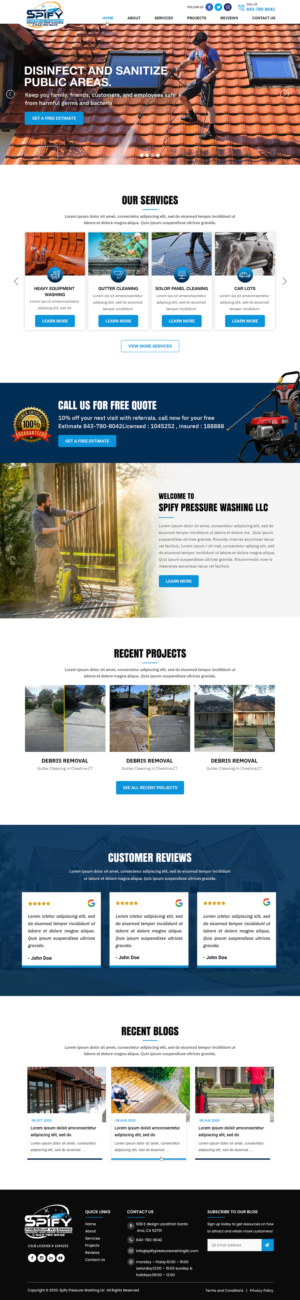 Web Design by Titan Eagle for Spify pressure washing | Design: #25672891