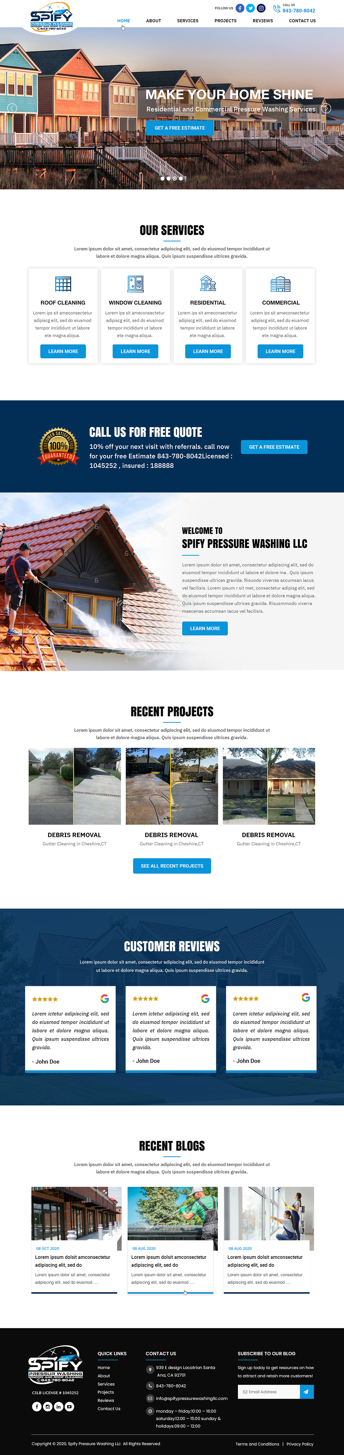 Web Design by Titan Eagle for Spify pressure washing | Design #25675451