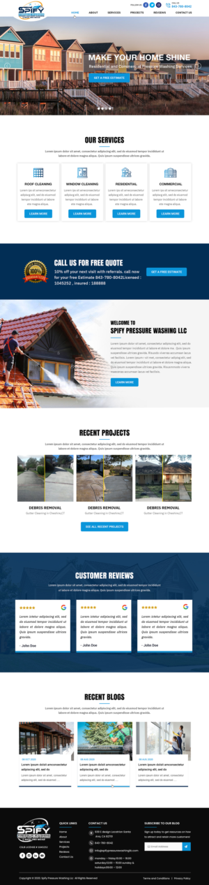 Web Design by Titan Eagle for Spify pressure washing | Design: #25675451