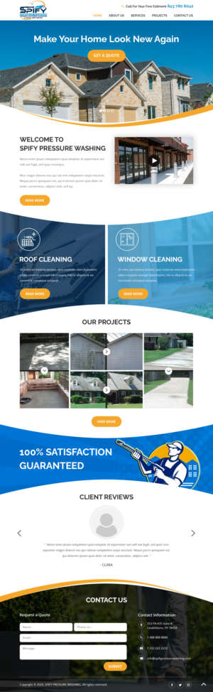Web Design by Starlyn DS for Spify pressure washing | Design: #25670236