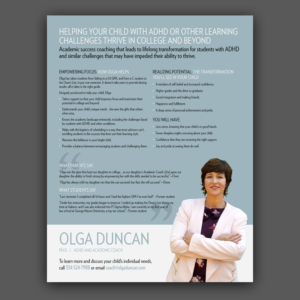 Olga Duncan ADHD coach needs a flyer | Flyer Design by Emmanuel Creations