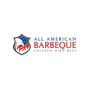 All American Barbeque with a space reserved for the specific version.  Example, Chicken, Ribs, Beef | Logo Design by Ashani Bhattacharya