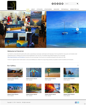 Killer design for artists website and gallery