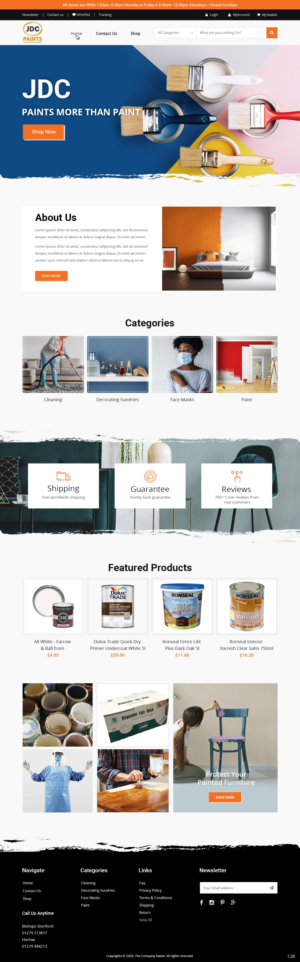 Shopify Design by pb for JDC Paints Limited | Design: #25697297