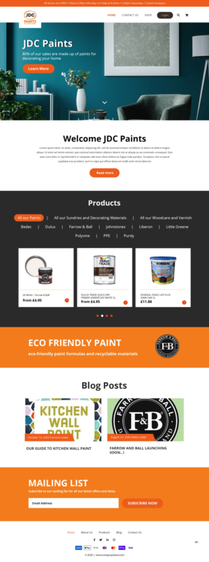 Shopify Design by pb for JDC Paints Limited | Design: #25697299