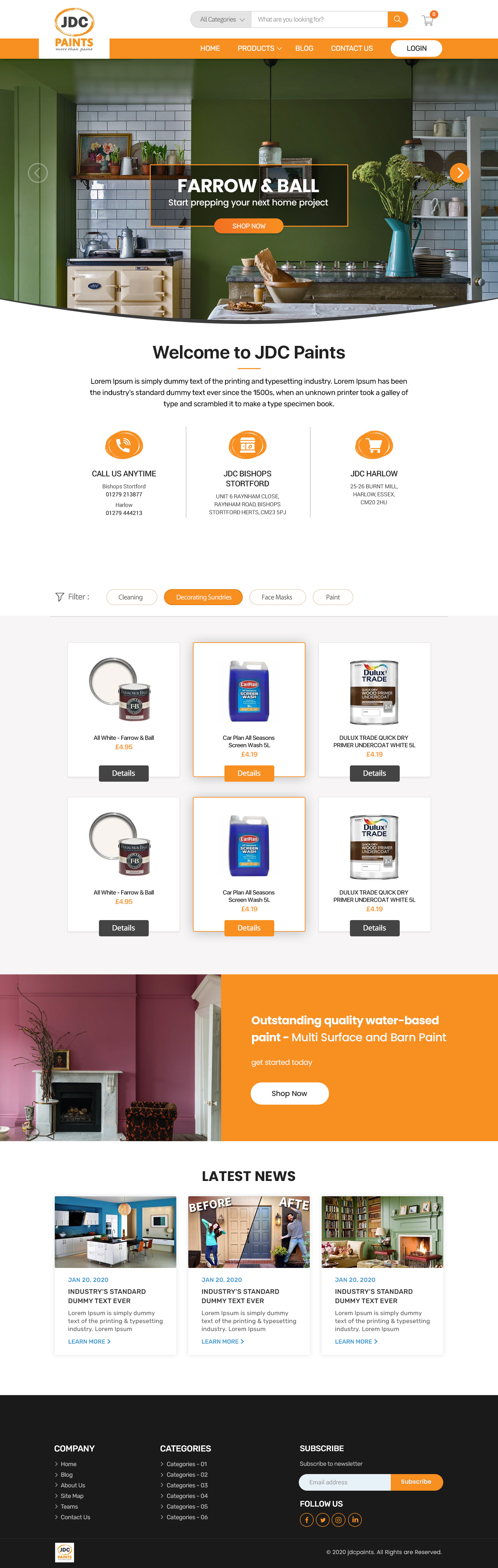 Shopify Design by Shijo John for JDC Paints Limited | Design #25693358