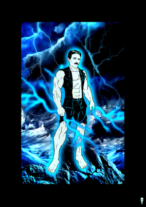 Hand Drawn Nikola Tesla Design | T-shirt Design by CrowwooD