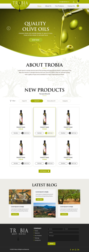 Trobia Kwaliteit Olijfolien webshop | Diseño Web por Shijo John