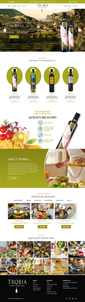Trobia Kwaliteit Olijfolien webshop | Diseño Web por Titan Eagle