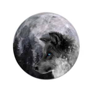 Mysterious Wolf by moonlight with ice blue eyes  | Diseño de Tatuaje por Arun 25