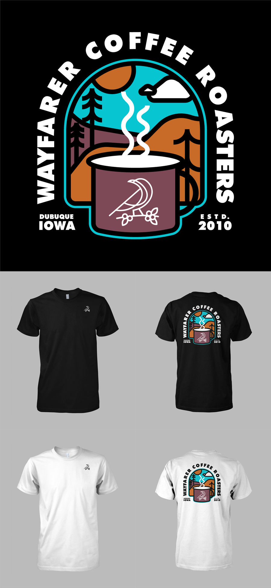 Diseño de Camiseta por 1Concept para Wayfarer Coffee, LLC | Diseño #25739144