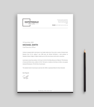 Letterhead Design by Musa. A for this project | Design #25716845