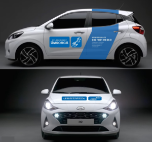 Autobeschriftung für einen ambulanten Pflegedienst | Car Wrap-Design von Kira Graphics