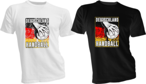 Handball T-Shirt in den Farben schwarz, rot, Gold Fanshirt für den Deutschen Handball | Diseño de Camiseta por bacujkov