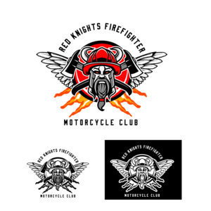 Red Knights Firefighter Motorcycle Club | Graphic Design by El Yisk 2