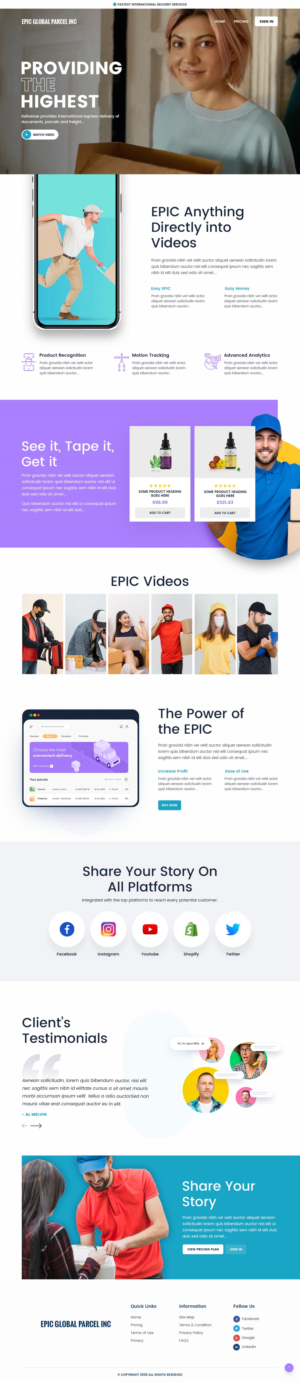 EPIC Global Parcel | Web-Design von nzdesigners