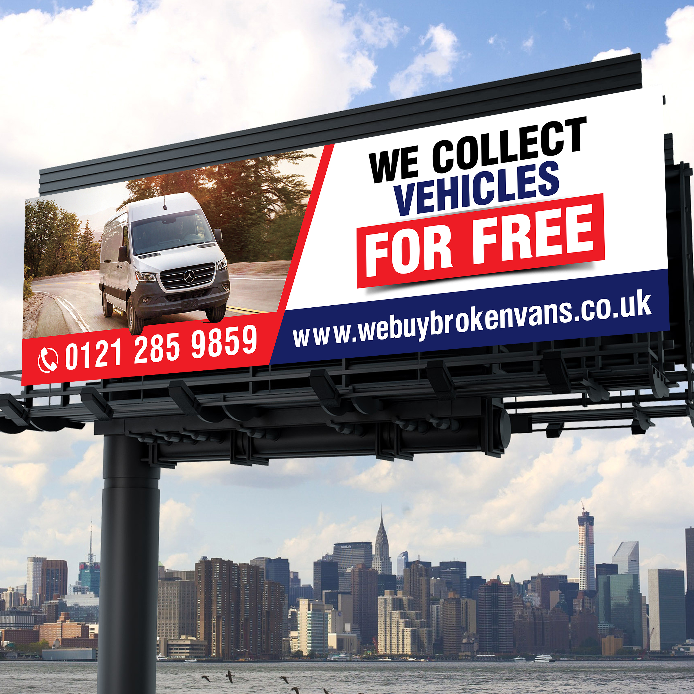 Billboard Design by Designers Hub for Webuybrokenvans | Design #25764931
