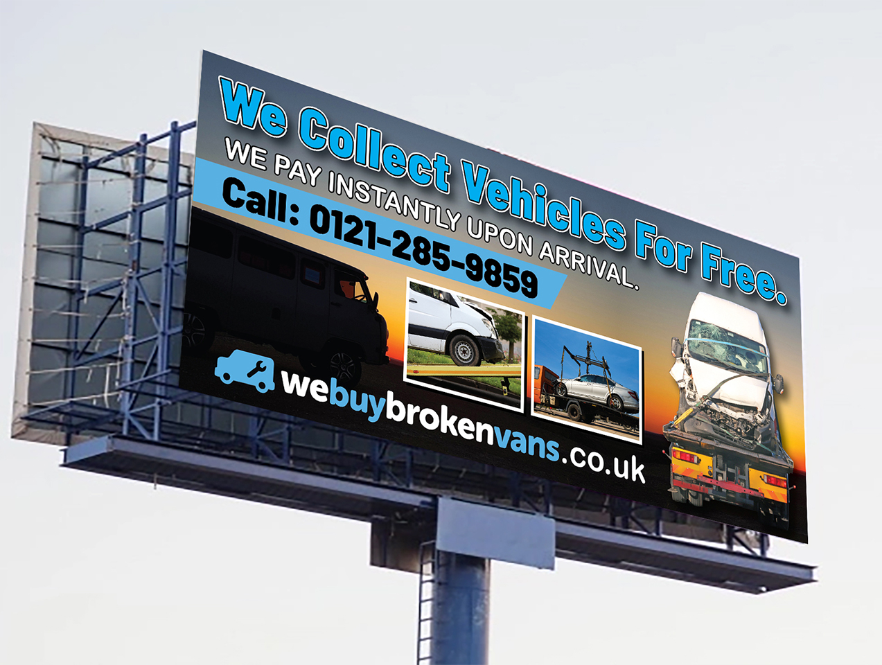 Billboard Design by Deziners Zone for Webuybrokenvans | Design #25747366