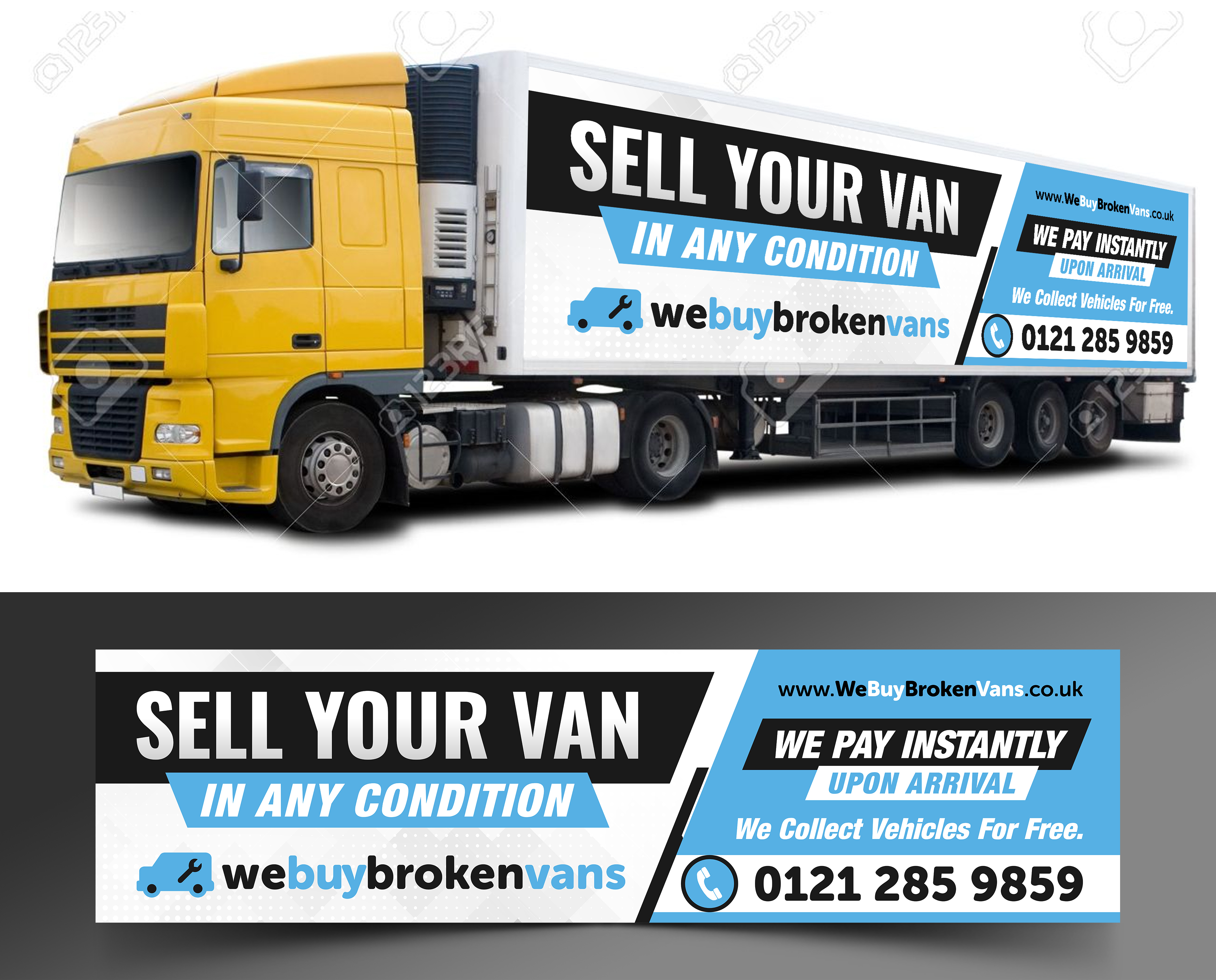 Billboard Design by ecorokerz for Webuybrokenvans | Design #25746266