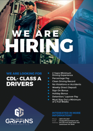 I have a transportation trucking company and I’m expanding and hiring drivers  | Flyer Design by apolgv