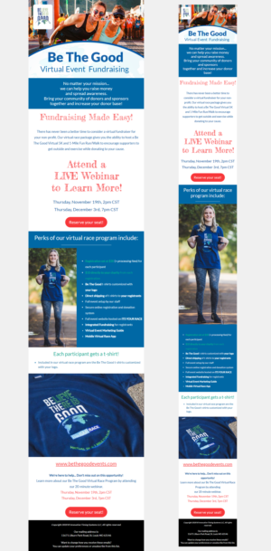 Email to promote virtual race fundraising platform to non-profits | Email Marketing Design by Kristina Andonoff