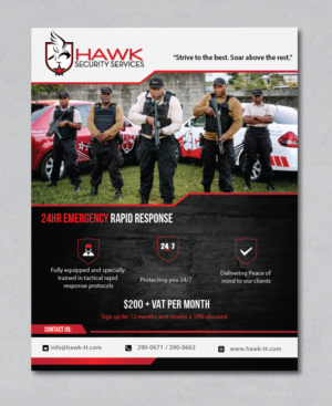 Flyer Design by alex989 for Hawk Security Services Ltd.  | Design: #25760617