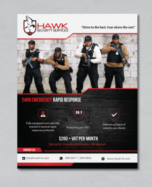Flyer Design by alex989 for Hawk Security Services Ltd.  | Design: #25760618
