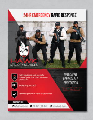 Flyer Design by alex989 for Hawk Security Services Ltd.  | Design: #28460266