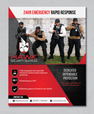 Flyer Design by alex989 for Hawk Security Services Ltd.  | Design: #28461083