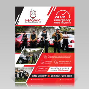 Flyer-Design von sun_design für Hawk Security Services Ltd.  | Design #25762292