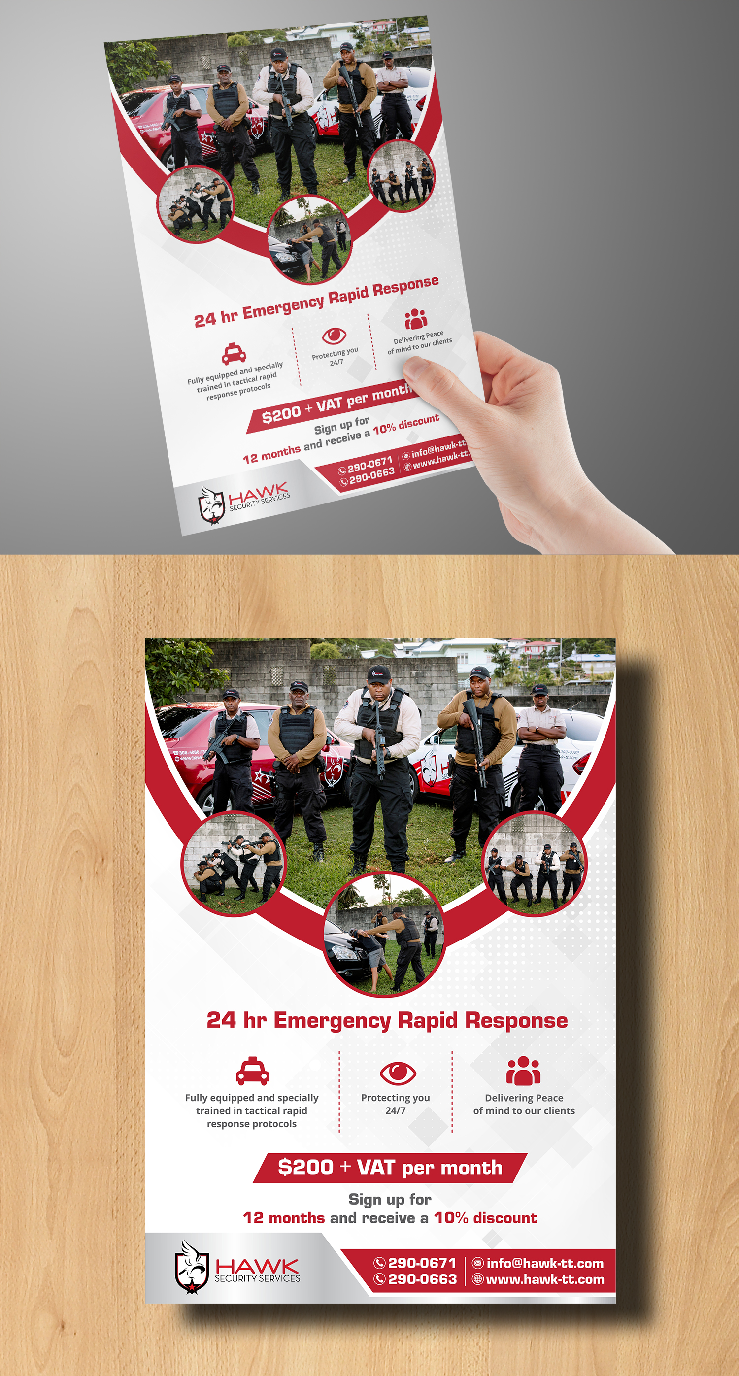 Flyer Design by ecorokerz for Hawk Security Services Ltd.  | Design #25759219